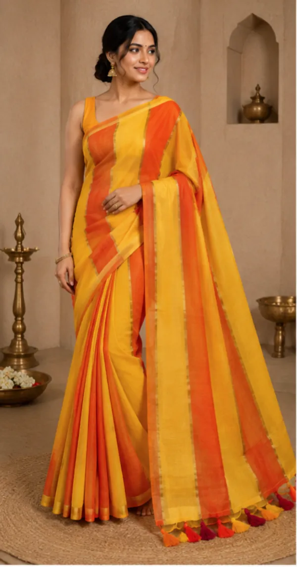 mull_jhari_saree(yellow_and_orange)