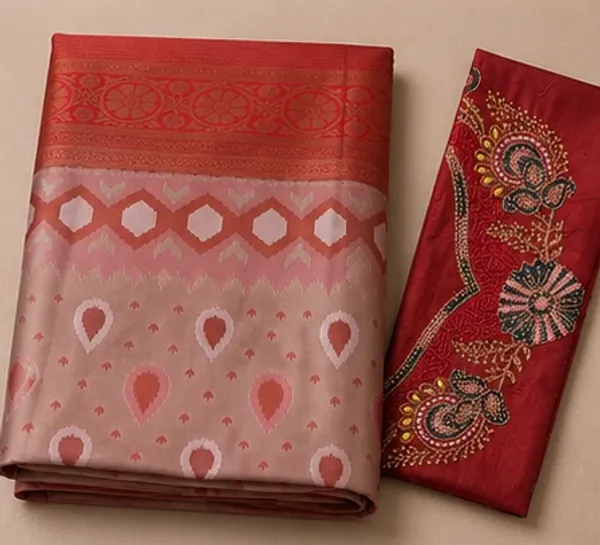 Semi_Banarasi_saree_with_embroidery_blouse