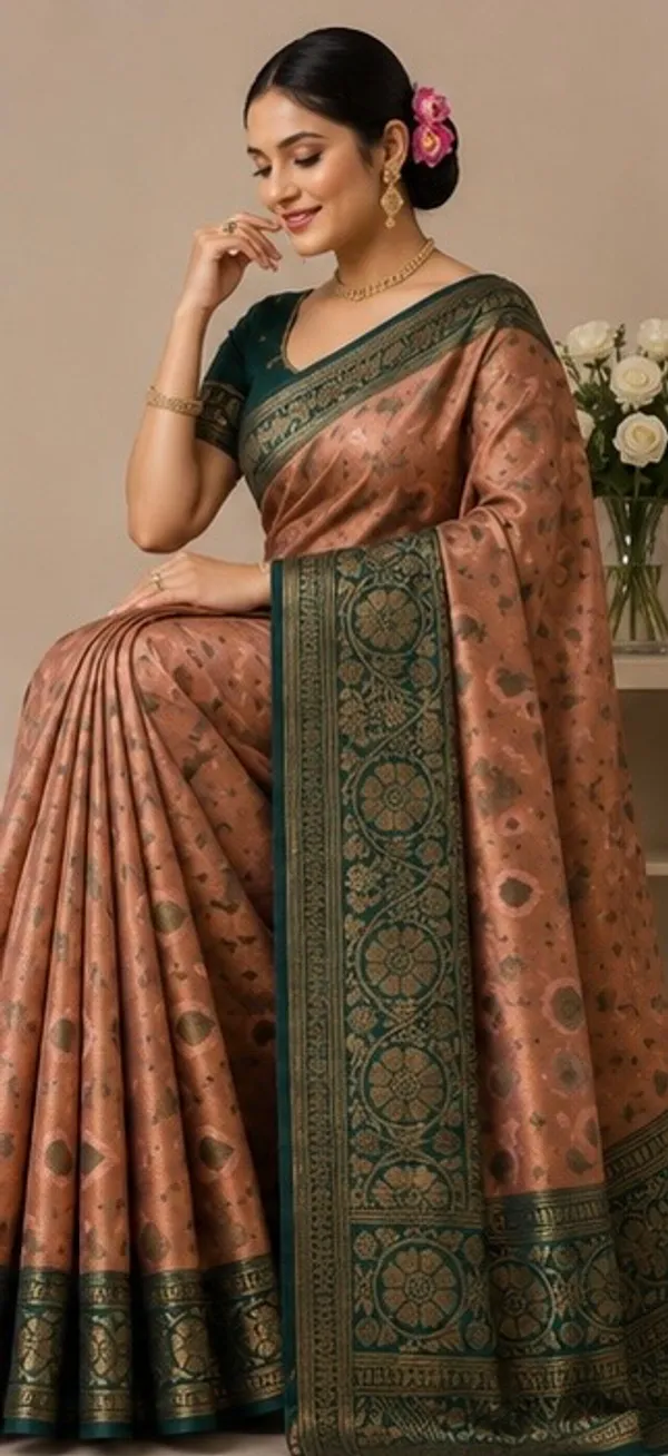 Semi_Banarasi_saree_with_embroidery_blouse