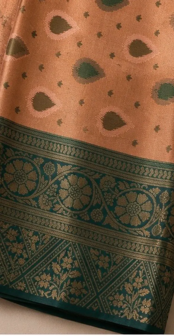 Semi_Banarasi_saree_with_embroidery_blouse