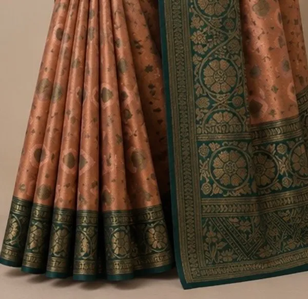Semi_Banarasi_saree_with_embroidery_blouse