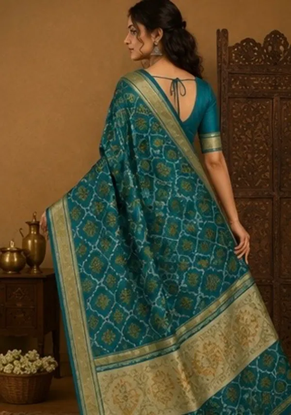 Semi_Pathan_block_printed_saree