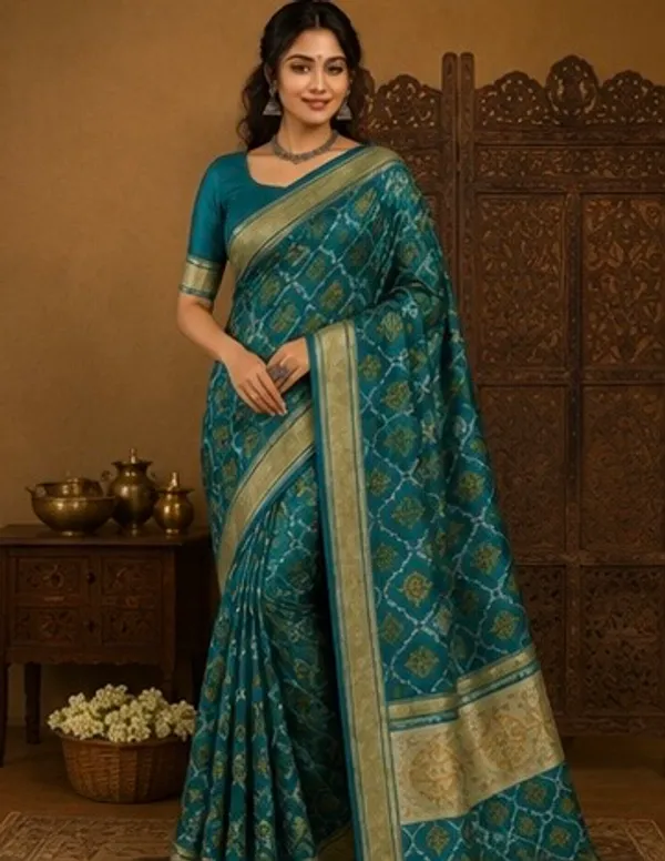 Semi_Pathan_block_printed_saree
