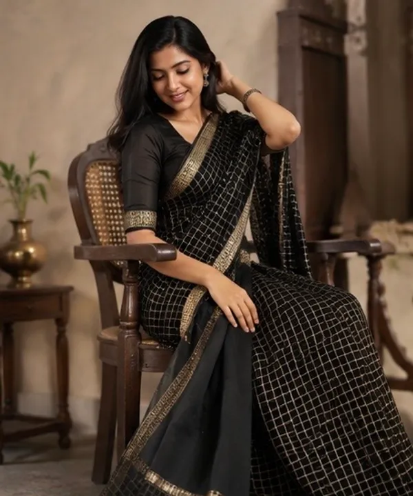 Semi_satin_border_georgette_saree
