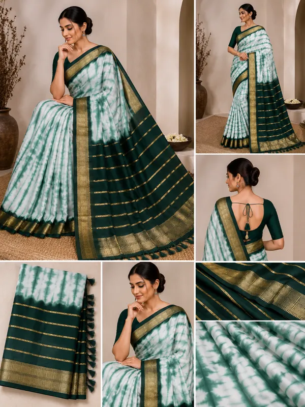 Shibori_died_Moss_crepe_saree