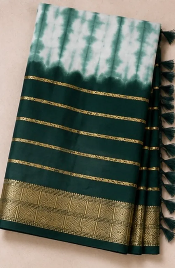 Shibori_died_Moss_crepe_saree