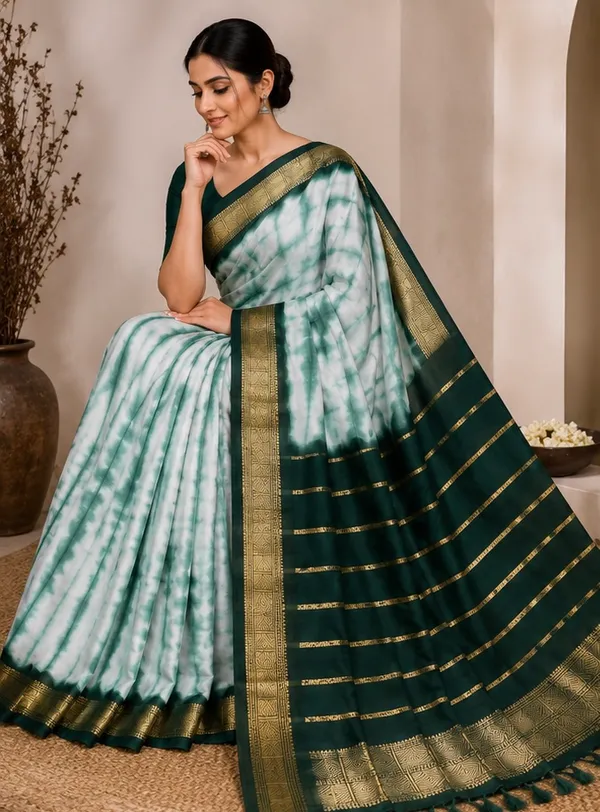 Shibori_died_Moss_crepe_saree