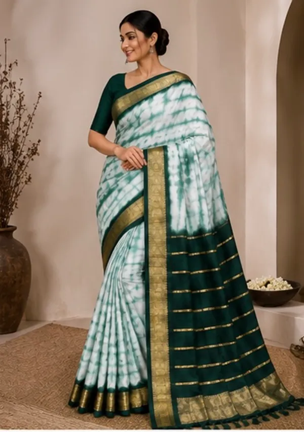 Shibori_died_Moss_crepe_saree