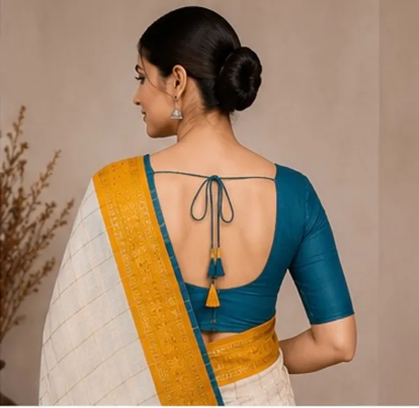 Shiffon_George_saree_with_checks
