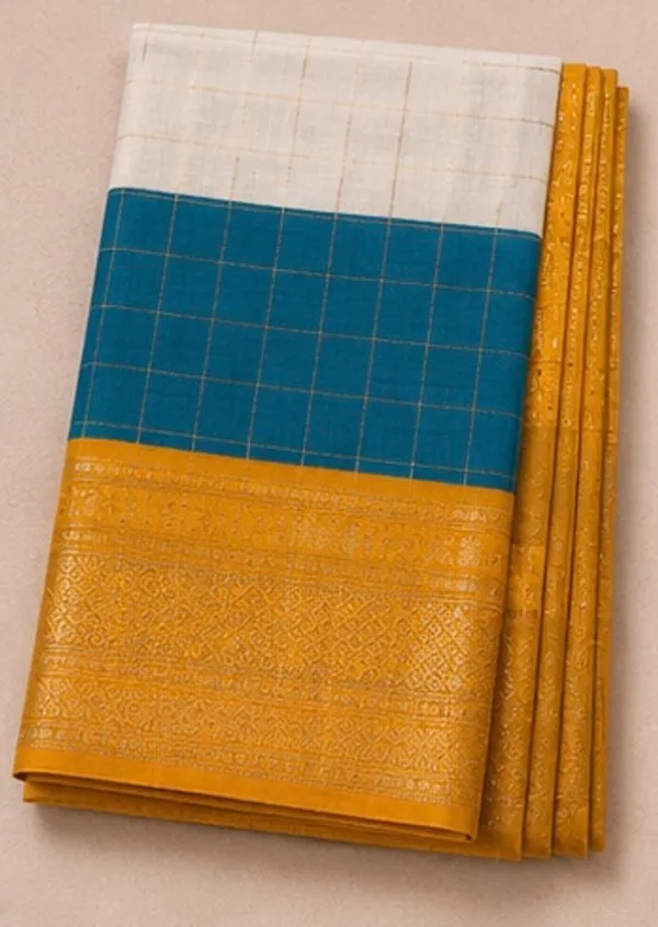 Shiffon_George_saree_with_checks