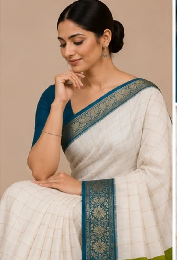 Shiffon_georgette_saree_with_checks