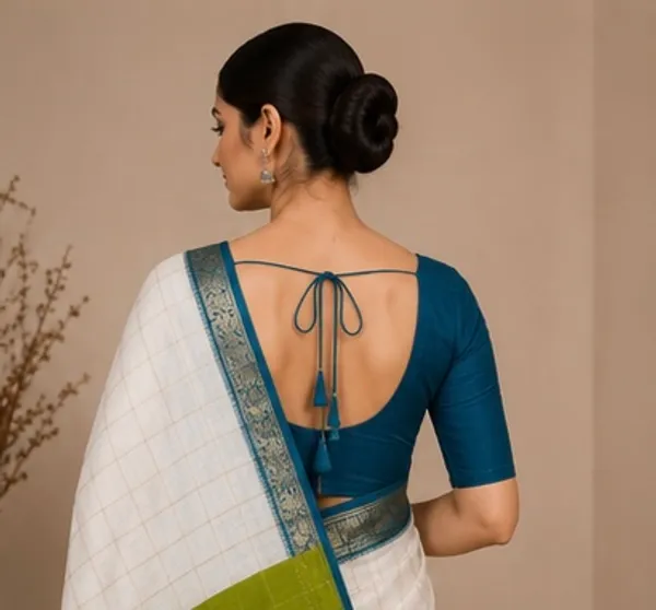 Shiffon_georgette_saree_with_checks