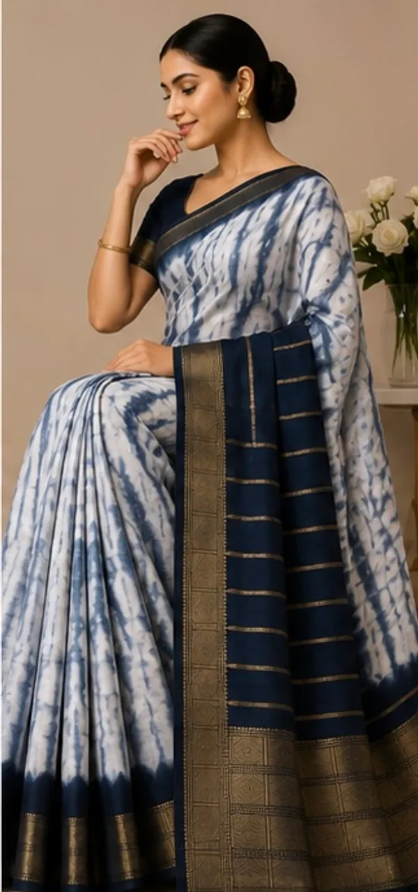 Shobori_dried_moss_crepe_saree