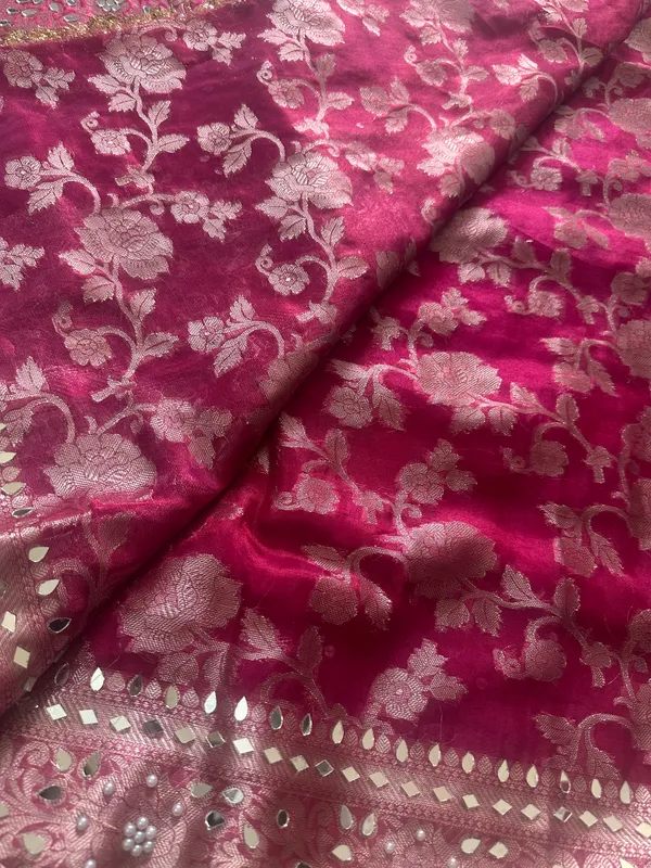 Tissue_mirror_handwork_saree_with_sabyasachi_lace