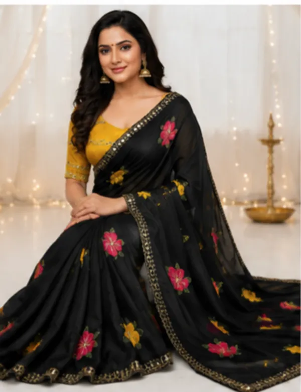 Floral_Butti_Designer_Saree