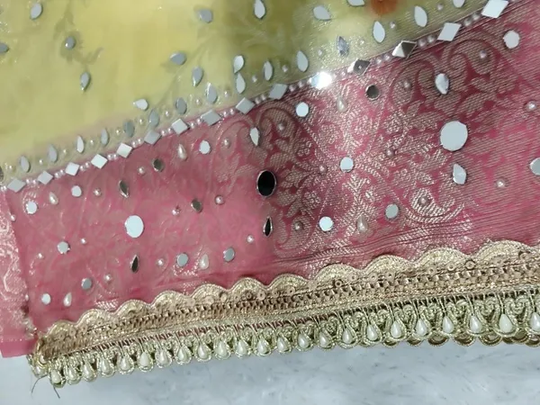 Yellow_and_pink_mirror_Georgette_Banarasi_silk_saree_