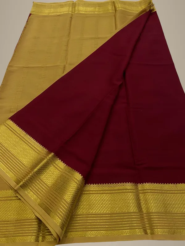 Ksic_Thickness_130_Counts_Contrast_Pallu_And_Contrast_Blouse_Pure_Mysore_Crepe_Silk_Sarees