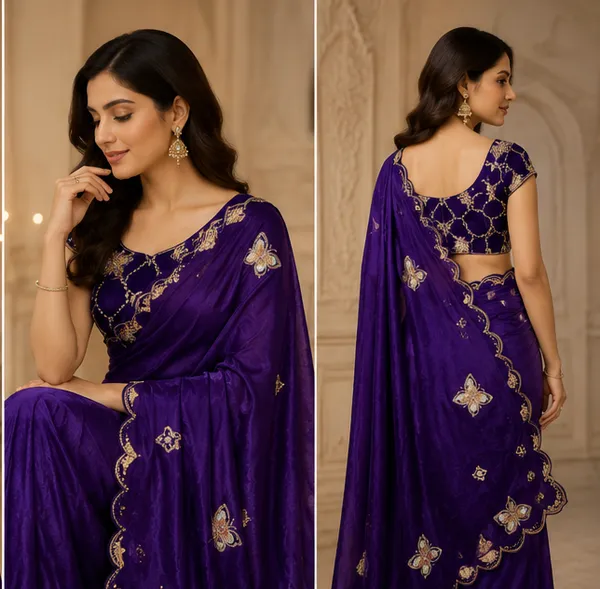 Bling_Butterfly_Purple_Partywear_Saree_With_Stitched_Blouse