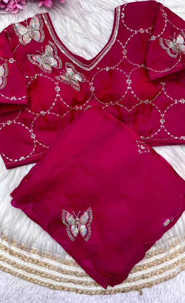 Bling_Butterfly_Reddish_Pink_Party_Wear_Saree_With_Stitched_Blouse
