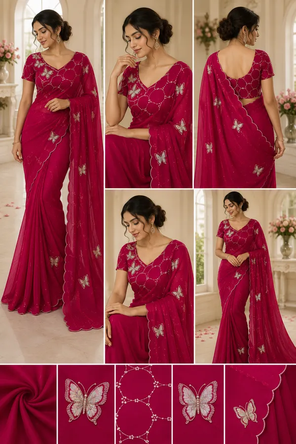 Bling_Butterfly_Reddish_Pink_Party_Wear_Saree_With_Stitched_Blouse