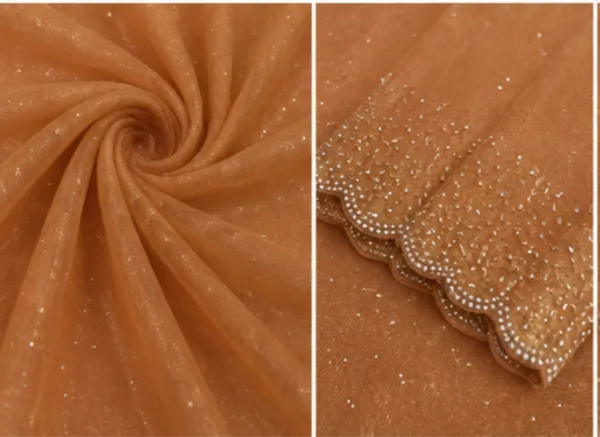 Bling_Border_Replica_Sarees_Orange_Gold