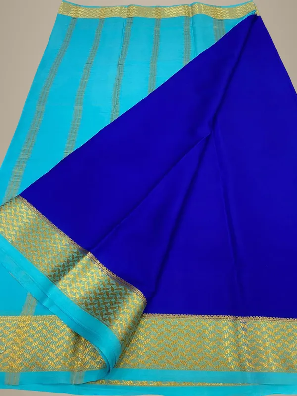 Ksic_Thickness_130_Counts_Contrast_Pallu_And_Contrast_Blouse_Pure_Mysore_Crepe_Silk_Sarees