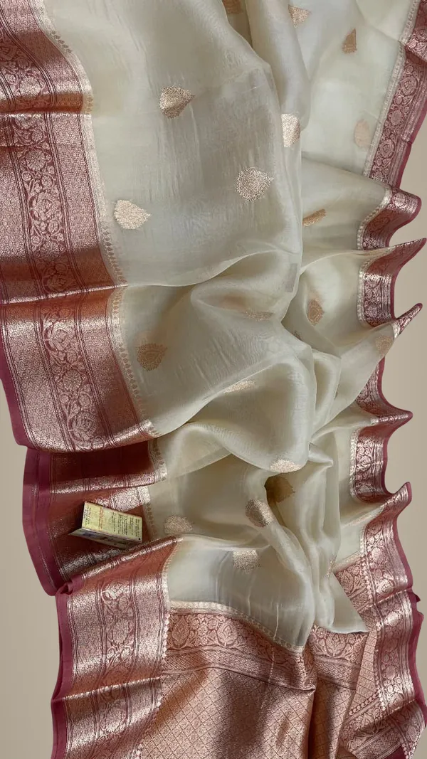 White_Banarasi_Kora_Organza_Saree