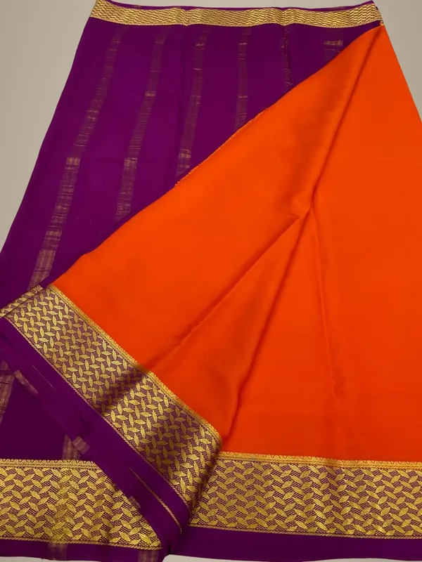 Ksic_Thickness_130_Counts_Contrast_Pallu_And_Contrast_Blouse_Pure_Mysore_Crepe_Silk_Sarees