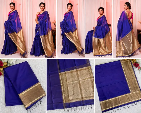 Ink_Blue_Khadi_Jhari_Sarees