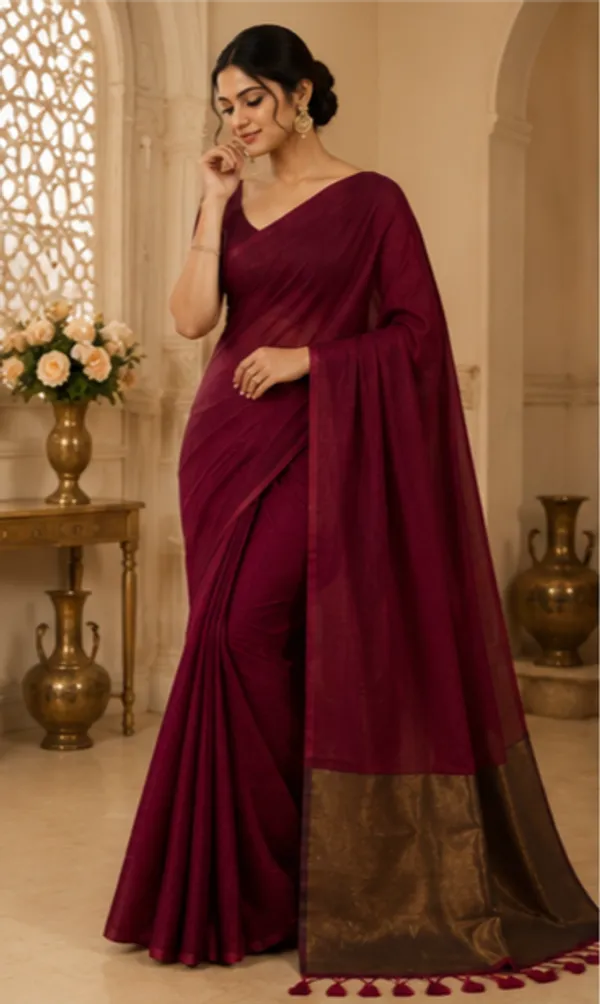 Maroon_Cotton_By_Silk_Pallu_Sarees/Giccha