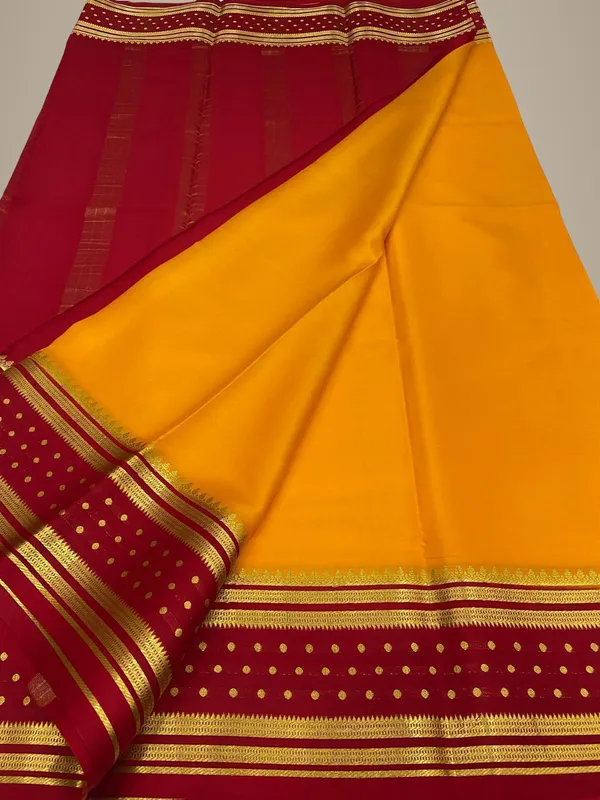 Ksic_Thickness_130_Counts_Contrast_Pallu_And_Contrast_Blouse_Pure_Mysore_Crepe_Silk_Sarees