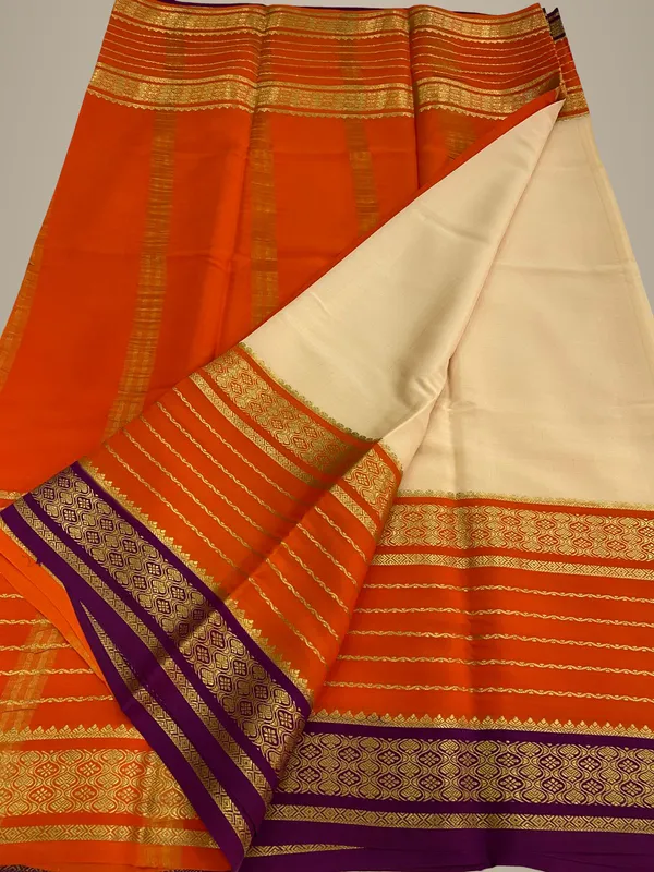 Ksic_Thickness_130_Counts_Contrast_Pallu_And_Contrast_Blouse_Pure_Mysore_Crepe_Silk_Sarees