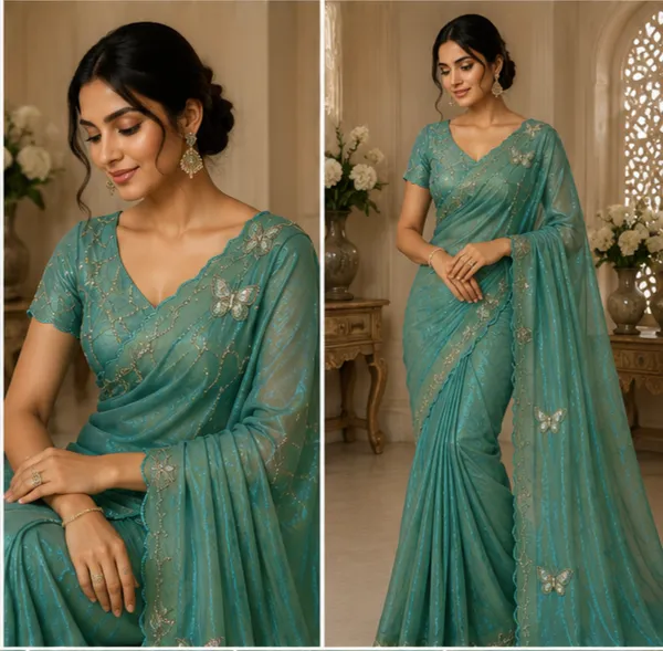 Bling_Butterfly_Partywear_Saree_With_Stitched_Blouse