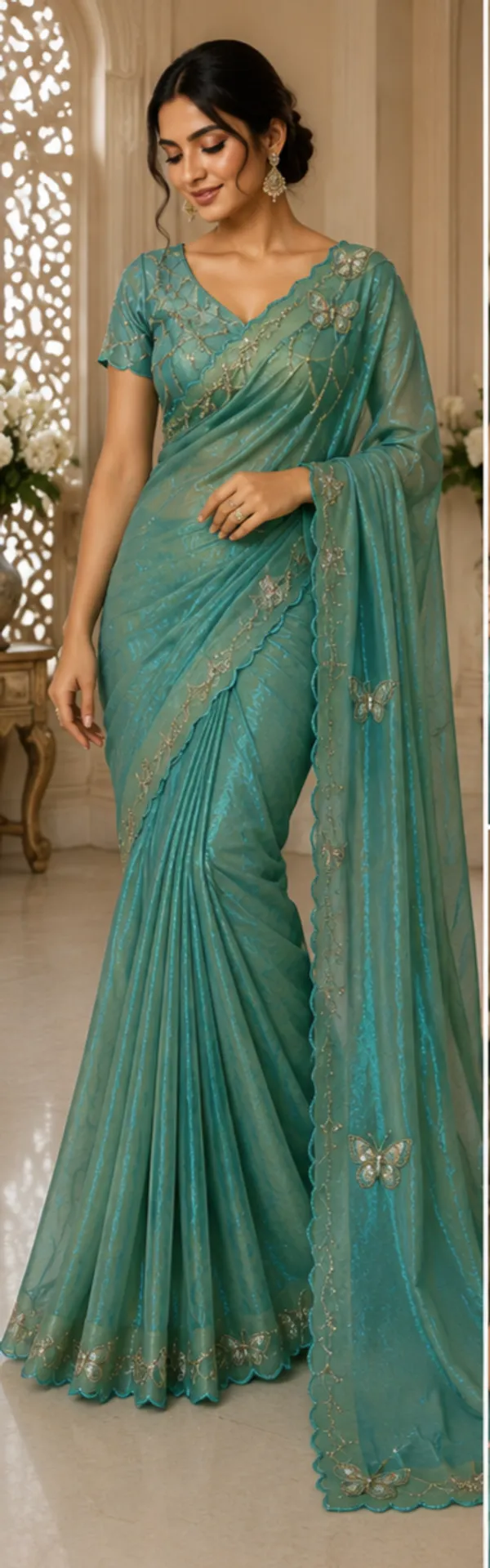 Bling_Butterfly_Partywear_Saree_With_Stitched_Blouse