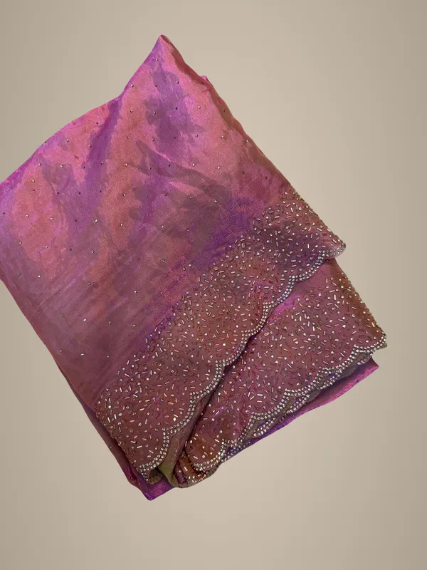 Bling_Border_Pink_Colour_Party_Wear_Stonework_Saree_Elevate_Your_Celebration_Look