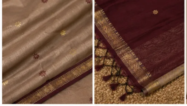 Snuff_Brown_And_Cream_Maheshwari_1_Inch_Border_Saree