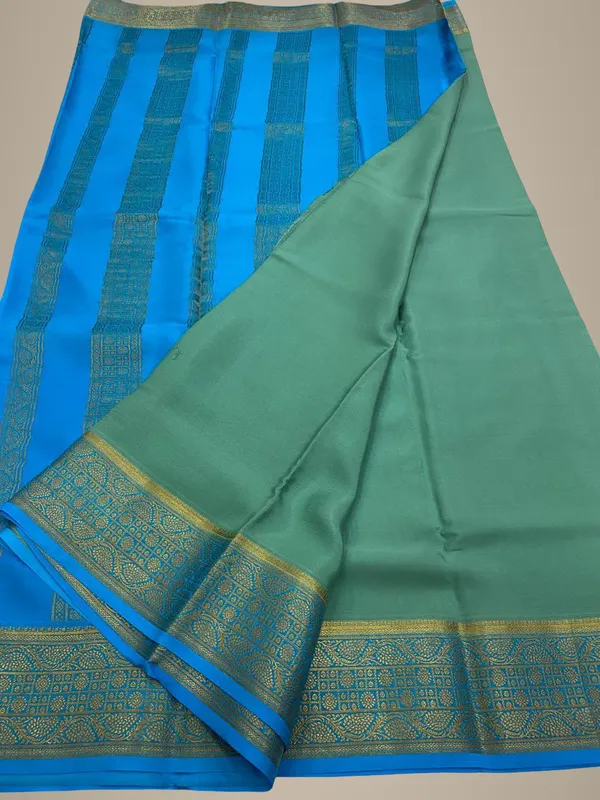 Ksic_Thickness_130_Counts_Contrast_Pallu_And_Contrast_Blouse_Pure_Mysore_Crepe_Silk_Sarees