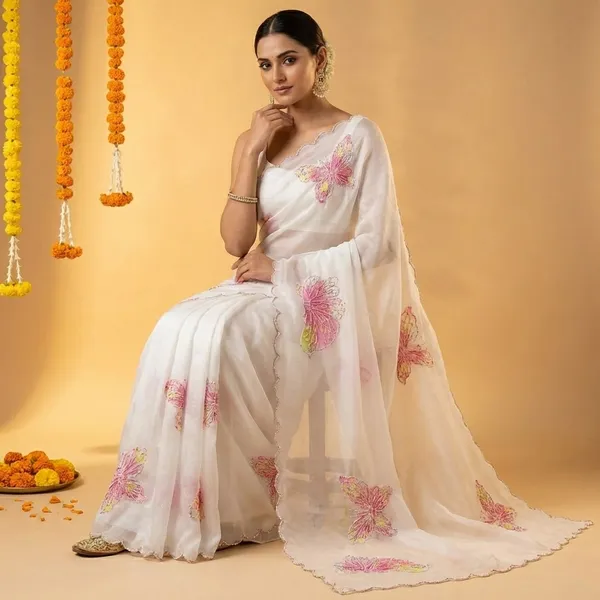 White_Organza_Butterfly_Embroidered_Saree