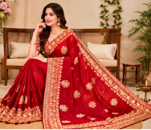 Red_Russian_Cotton_Silk_Weaving_Saree