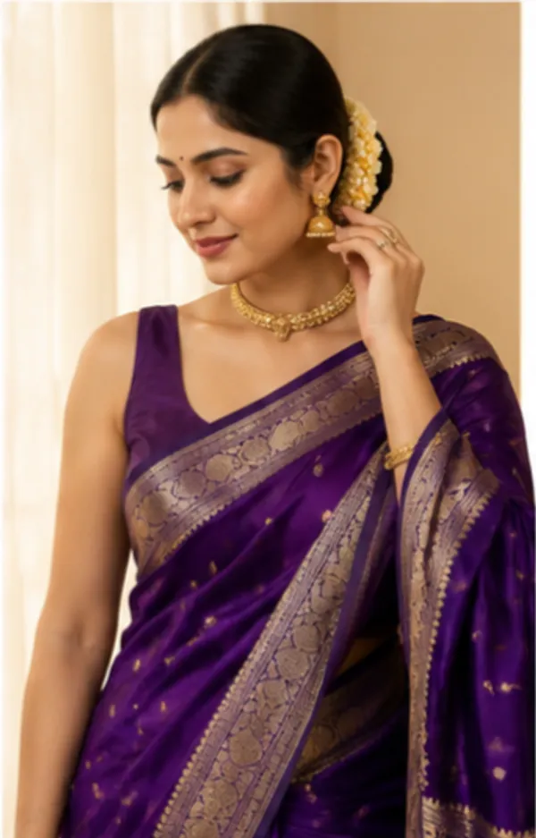 Dark_Blue_Pure_Katan_Kanjivaram_Silk_Saree_Handloom_Luxury_With_Antique_Zari