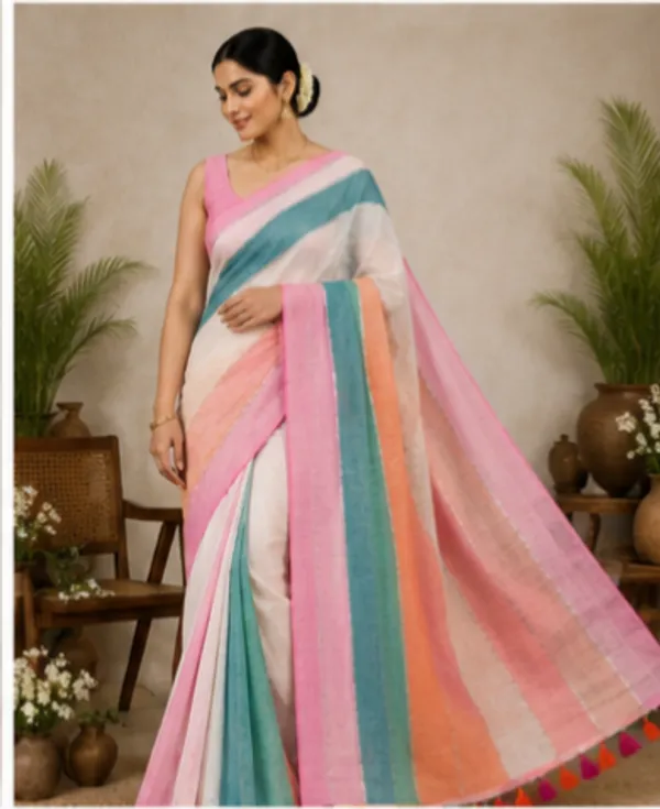 Pure_Cotton_Rainbow_120_Count_Saree