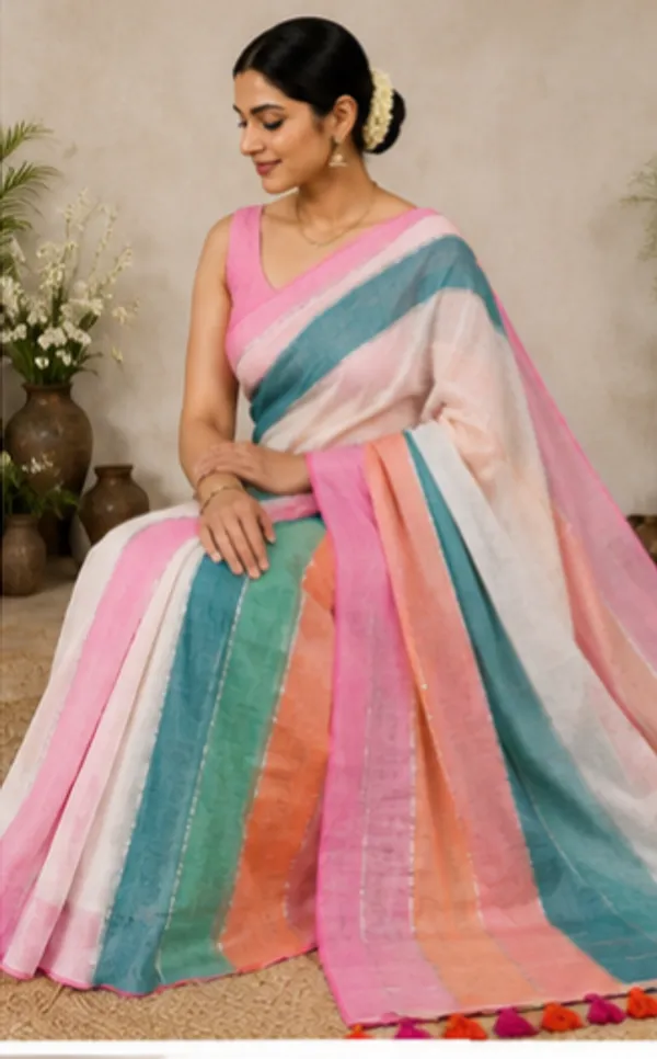 Pure_Cotton_Rainbow_120_Count_Saree