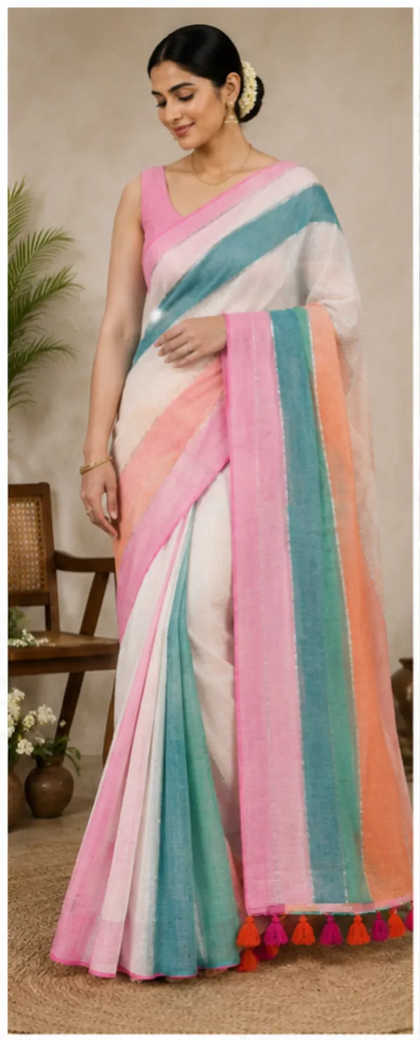 Pure_Cotton_Rainbow_120_Count_Saree