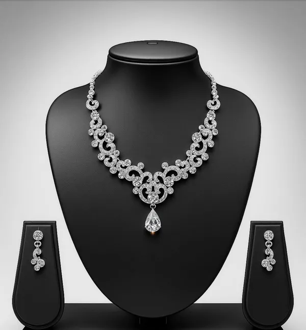 Silver_Alloy_Necklace_Set_with_Earrings_For_Women