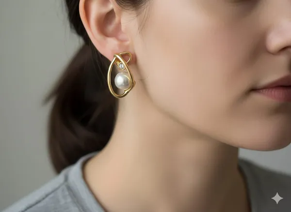 Gold_And_White_Toned_Pearl_Metal_Earrings_For_Women