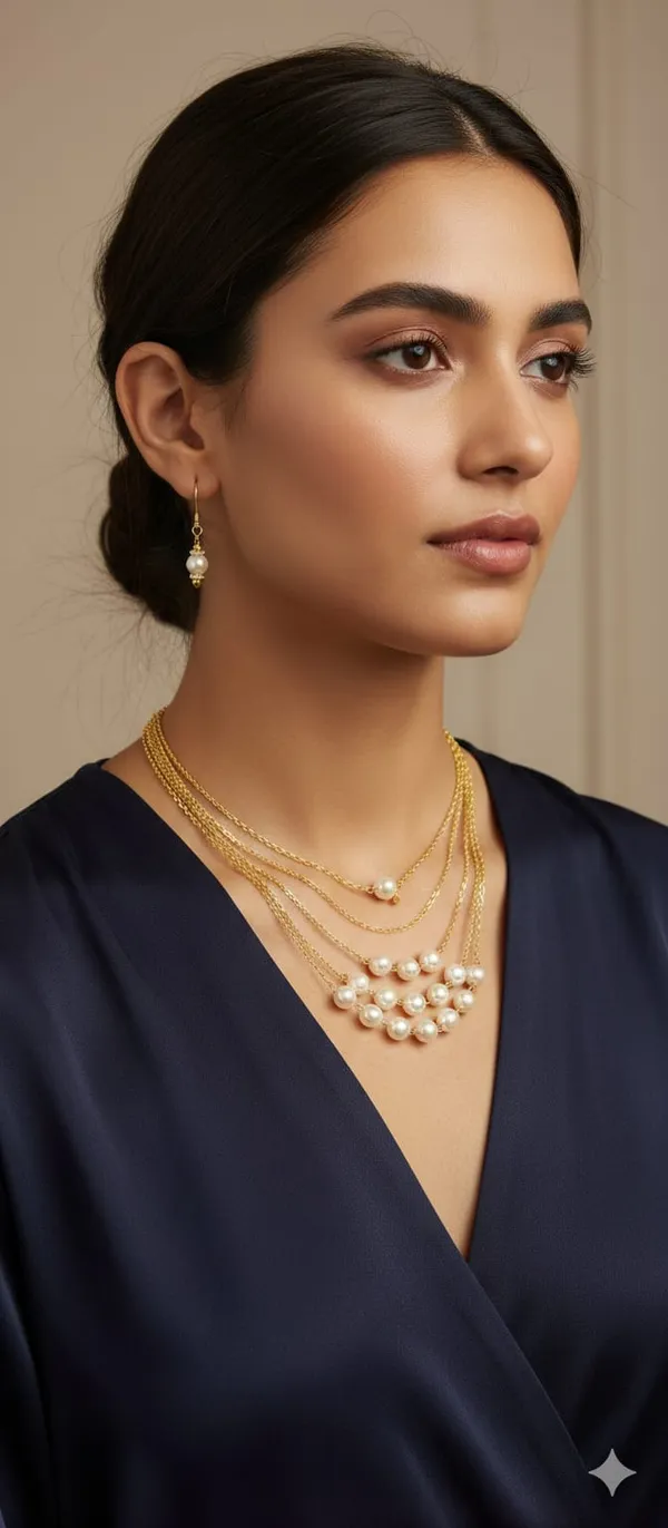 White_Pearl_And_Gold_Toned_Metal_Weddings_And_Festivals_And_Parties_And_Traditional_Celebrations_Necklace_Set_With_Earrings_For_Women