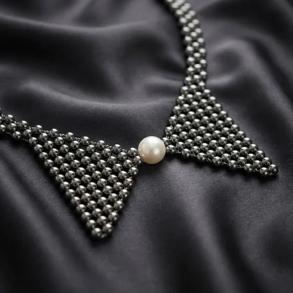 Black_Pearl_Alloy_Collar_Necklace_For_Women