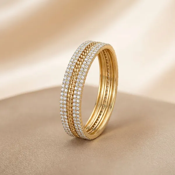 Gold_Crystal_Rhinestone_With_Metallic_Base_Wedding_And_Party_And_Festive_And_Daily_Wear_Bracelet_For_Women