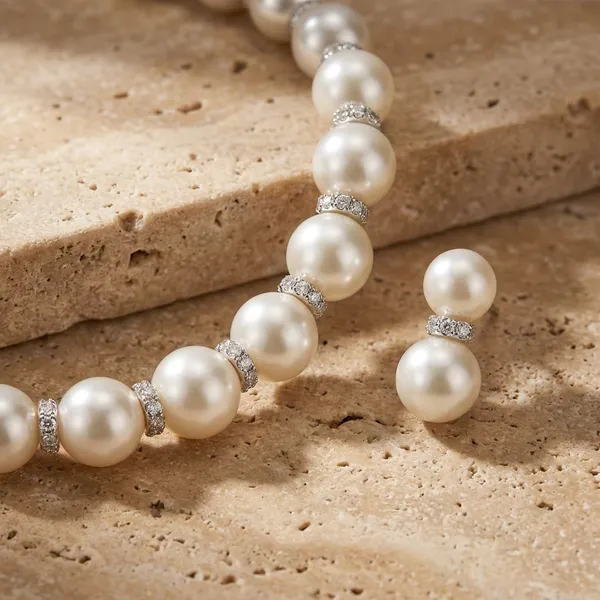 White_Pearl_Weddings_And_Parties_And_Festive_Occasions_Necklace_And_Earring_Set_For_Women