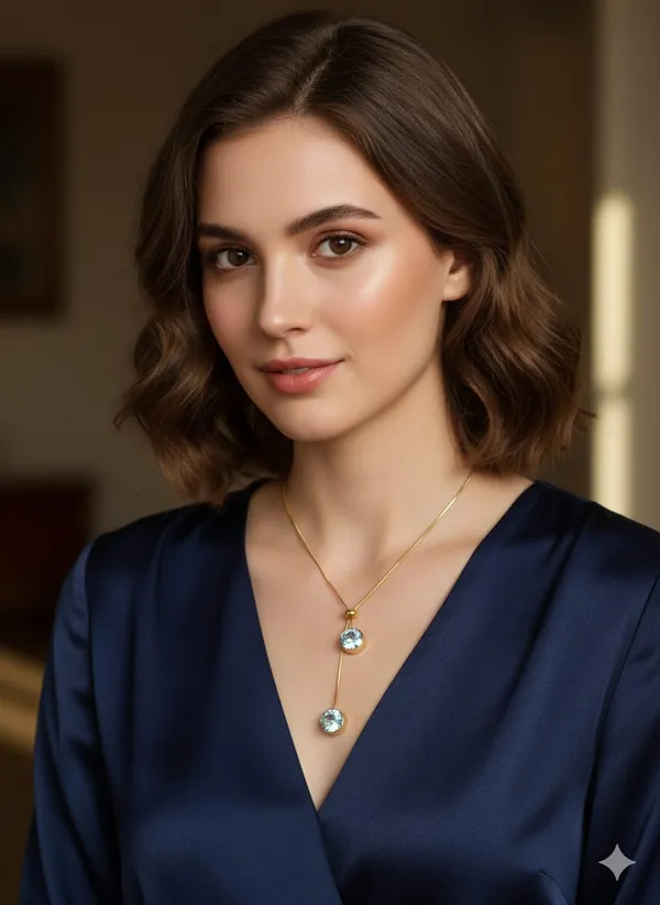 White_Toned_Sky_Blue_Diamond_Metal_Casual_And_Formal_And_Party_And_Wedding_Pendant_Necklace_For_Women